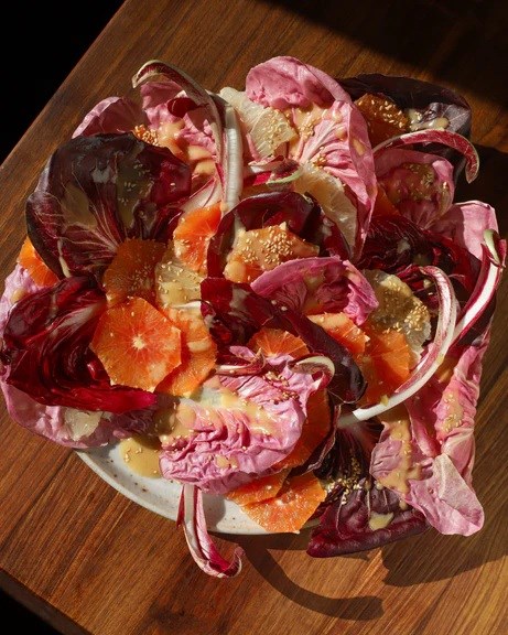 Citrus & chicory salad with miso-ginger dressing