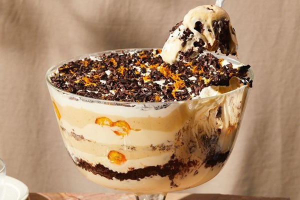 Citrus and chocolate mousse trifle