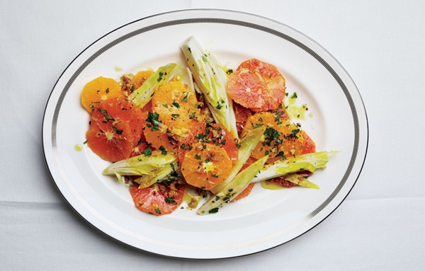 Citrus and endive with walnut gremolata