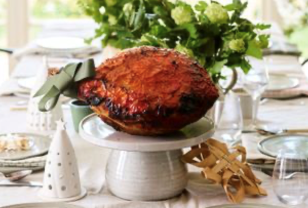 Citrus and gin glazed Christmas ham