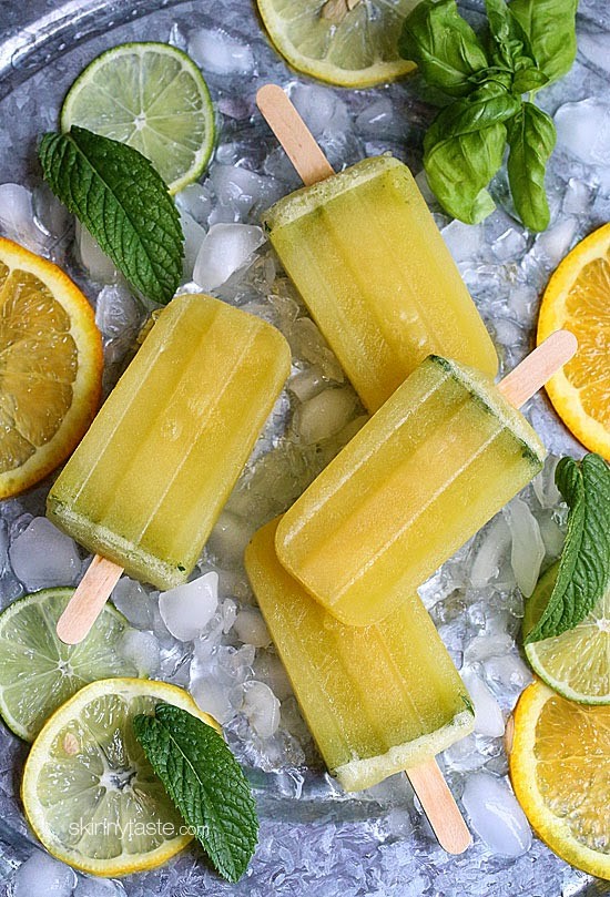 Citrus basil mojito pops