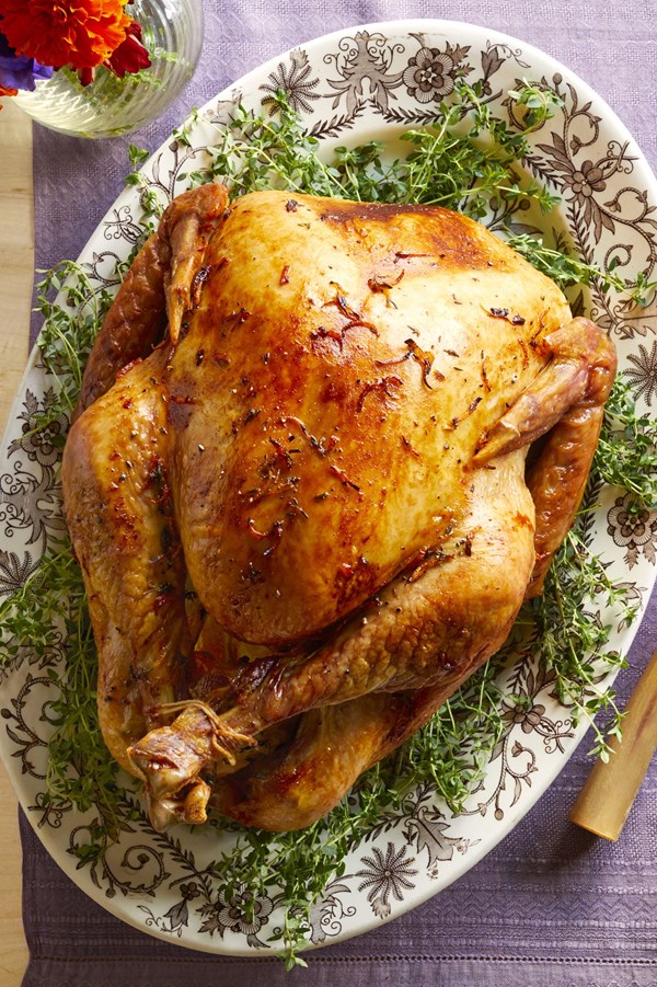 Citrus-brined roast turkey