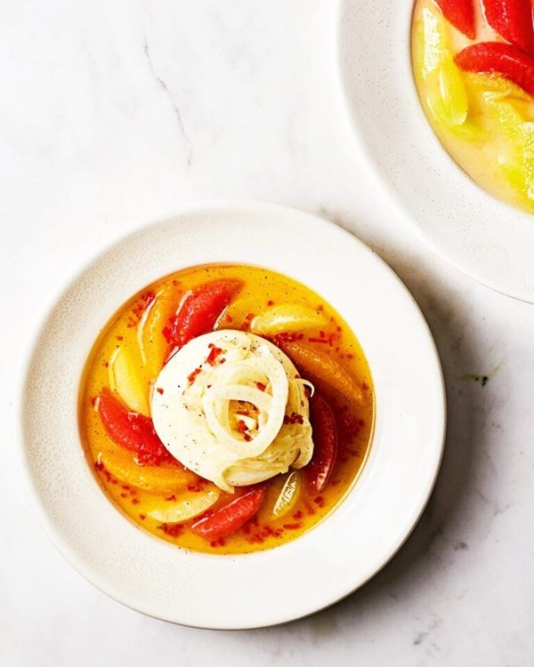 Citrus, fennel and burrata salad