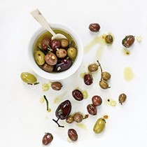 Citrus, fennel, and rosemary olives