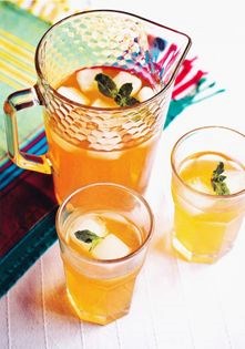 Citrus fruits with a lime and mint syrup