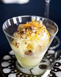 Citrus-granita and orange-mousse parfaits