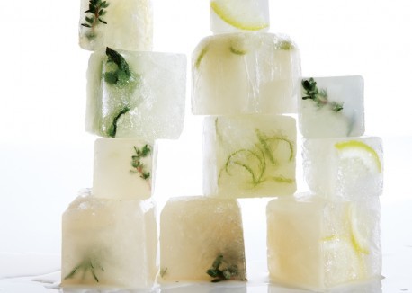 Citrus-lemongrass ice cubes