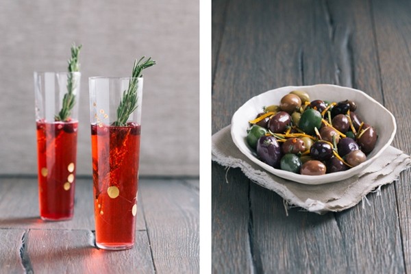 Citrus-marinated olives