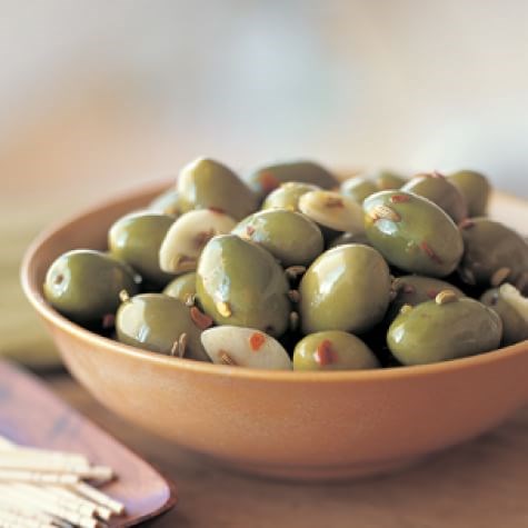 Citrus-marinated olives