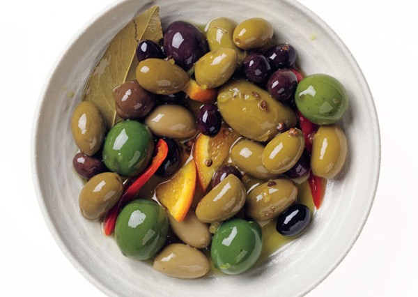 Citrus-marinated olives