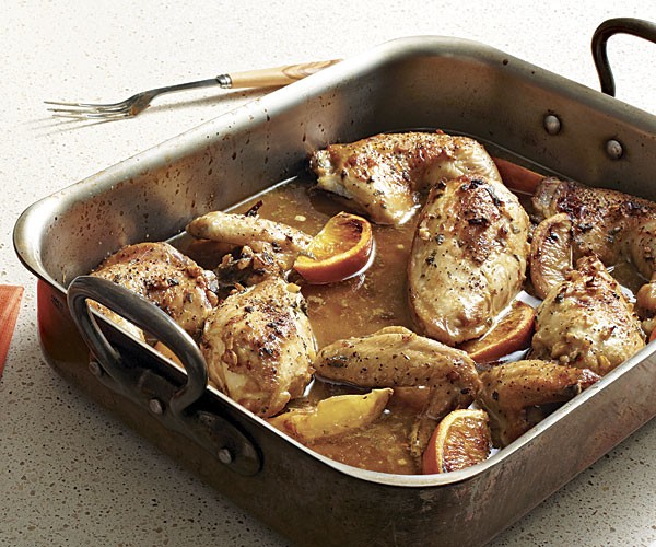 Citrus-marinated roasted chicken