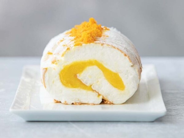 Citrus meringue roulade (Citrus brazo de Mercedes) [citrus custard filling]