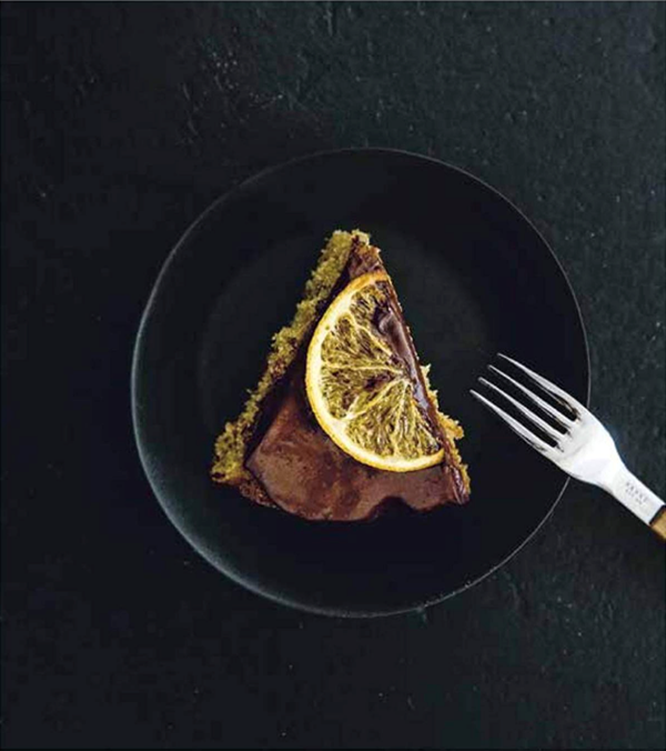 Citrus olive oil cake with chocolate ganache [Jackie Vitale]