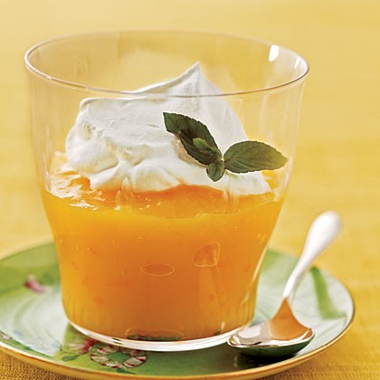 Citrus pudding with whipped cream