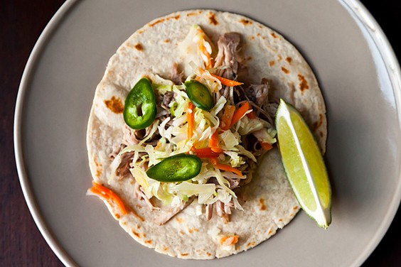 Citrus pulled pork tacos