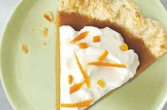Citrus pumpkin pie with Grand Marnier cream