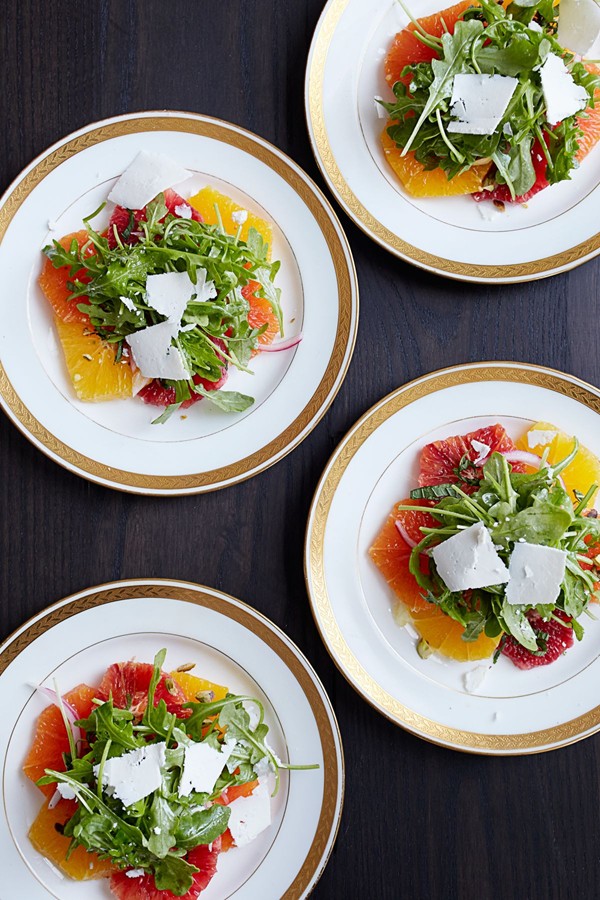 Citrus salad with arugula and ricotta salata