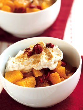 Citrus salad with ginger yogurt