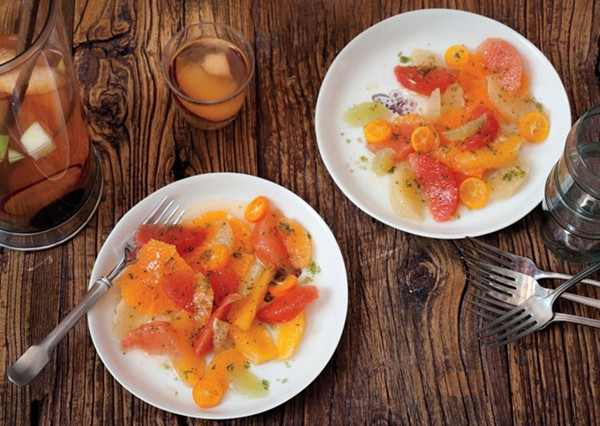 Citrus salad with mint sugar