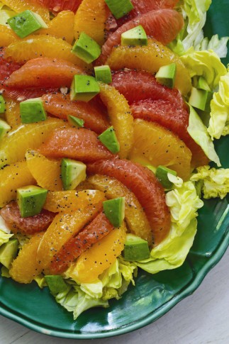 Citrus salad with poppy seed dressing