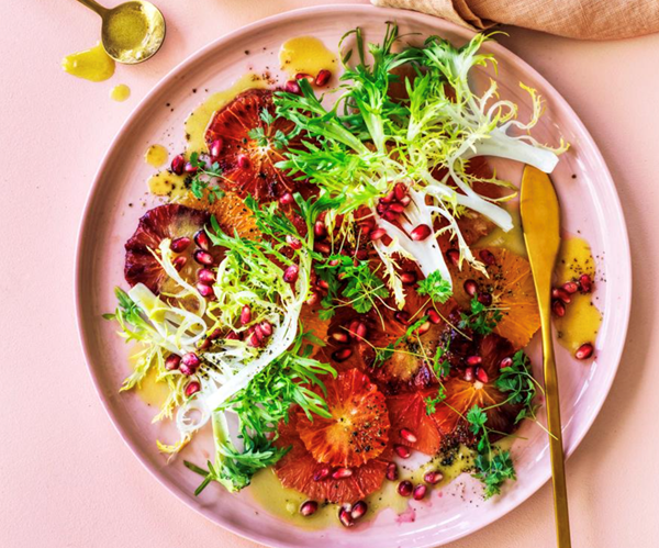 Citrus salad with verjuice and shallot dressing