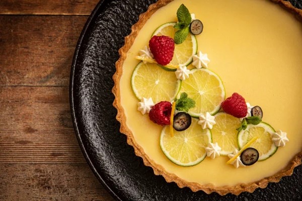 Citrus tart with preserved lemon cream and fresh fruit