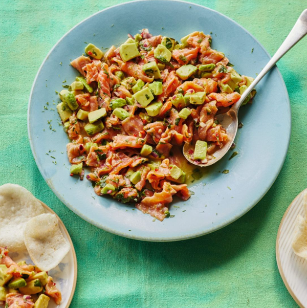 Citrussy smoked salmon 'tartare'