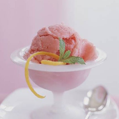 Citrusy rhubarb sorbet