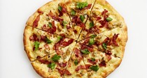 Clam and bacon pizza