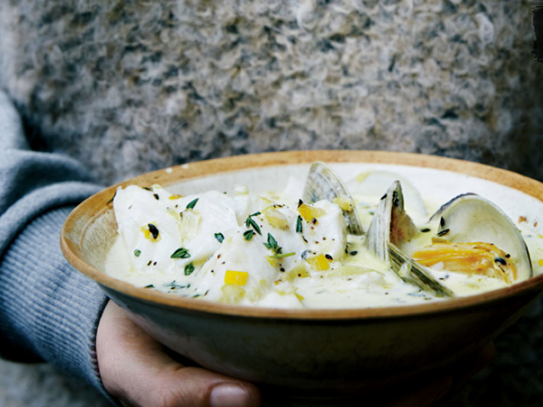 Clam and cod chowder