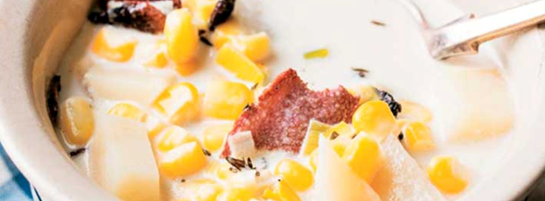 Clam and corn chowder