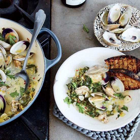 Clam-and-oyster pan roast