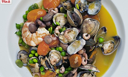 Clam and summer vegetable salad