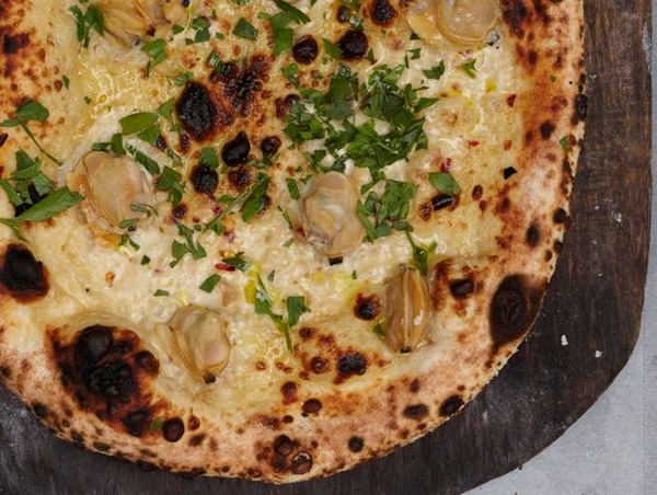 Clam, chili, and parsley pizza from 'Franny's' (Cook the Book0