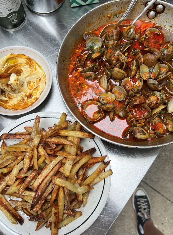Clam moqueca with cilantro & lime vinagrete