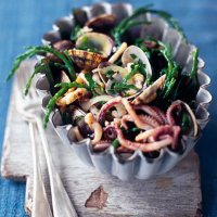 Clams and squid with samphire 