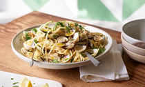 Clams, lovage, linguine