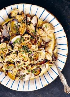 Clams with Dijon broth