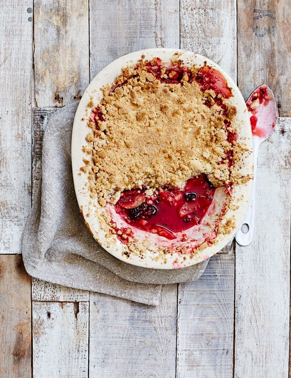 Classic apple and blackberry crumble