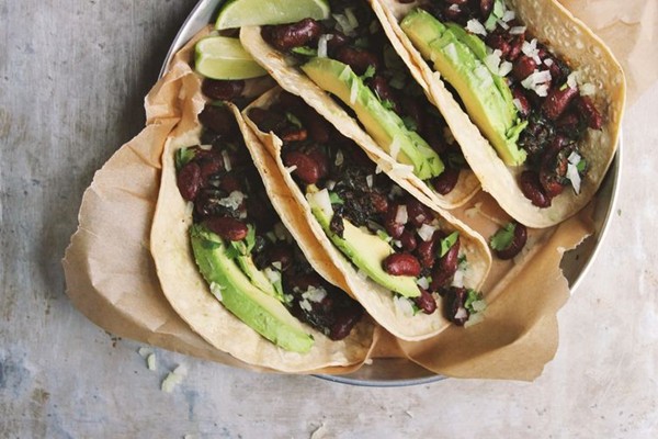 Classic beans and greens tacos