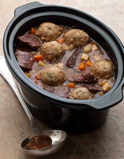 Classic beef stew with cheese & herb dumplings