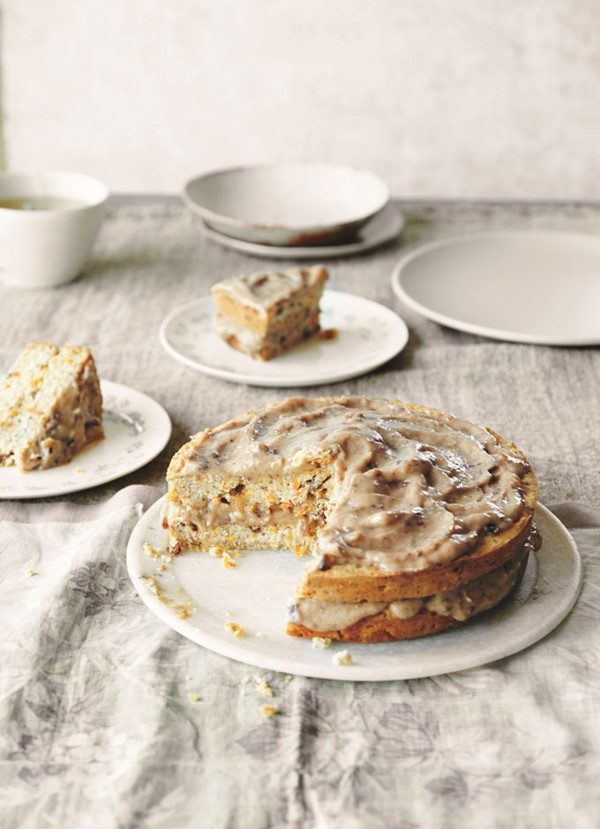 Classic carrot cake with caramel frosting