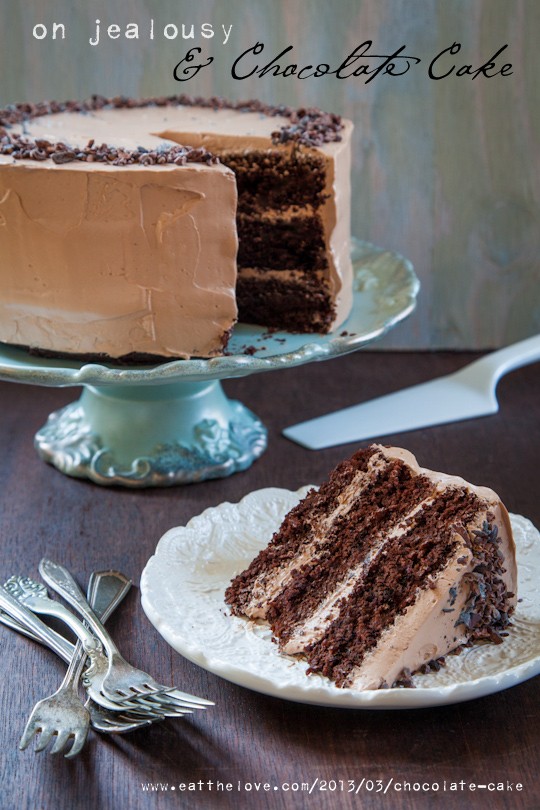 Classic chocolate cake with chocolate frosting