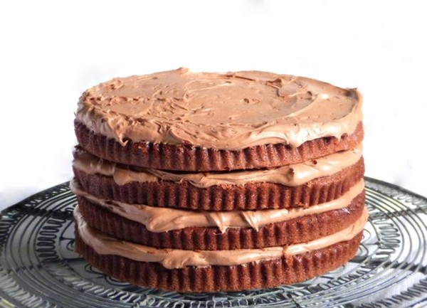 Classic chocolate layer cake with lime and chocolate mousse