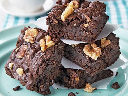 Classic fudge-walnut brownies