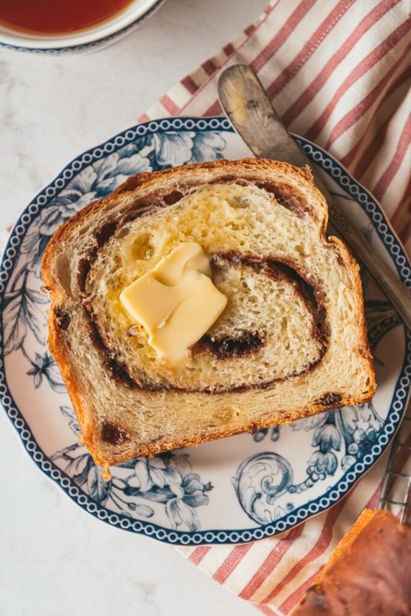 Classic (if not a little sweeter) cinnamon raisin swirl bread