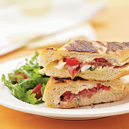 Classic Italian panini with prosciutto and fresh mozzarella