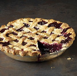 Classic lattice-top blueberry pie