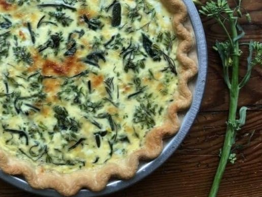 Classic leek and cheese quiche