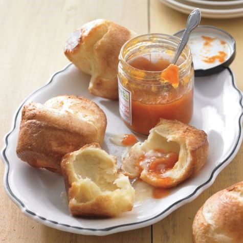 Classic popovers with fruit jam